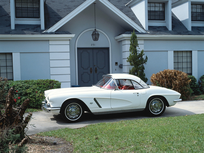 Corvette in front of home