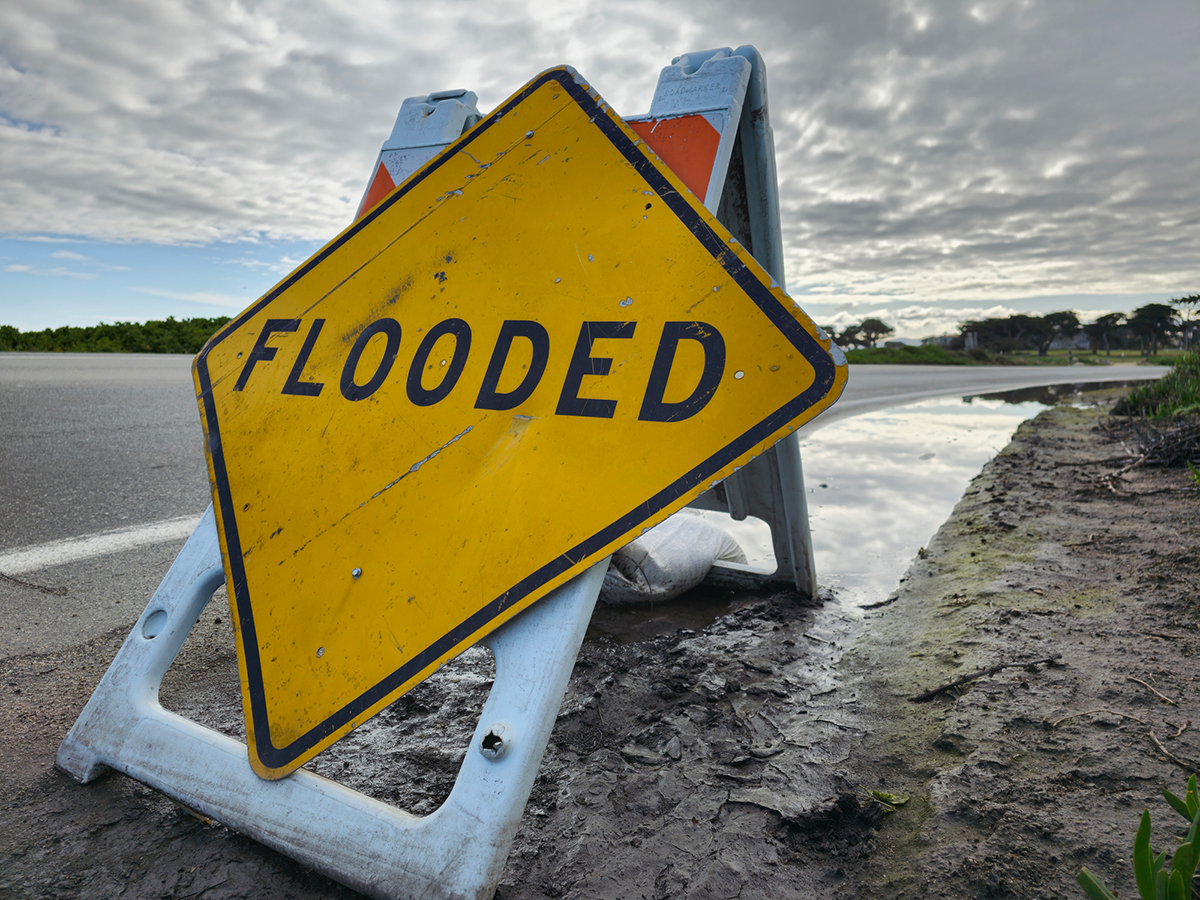 flooded area warning sign