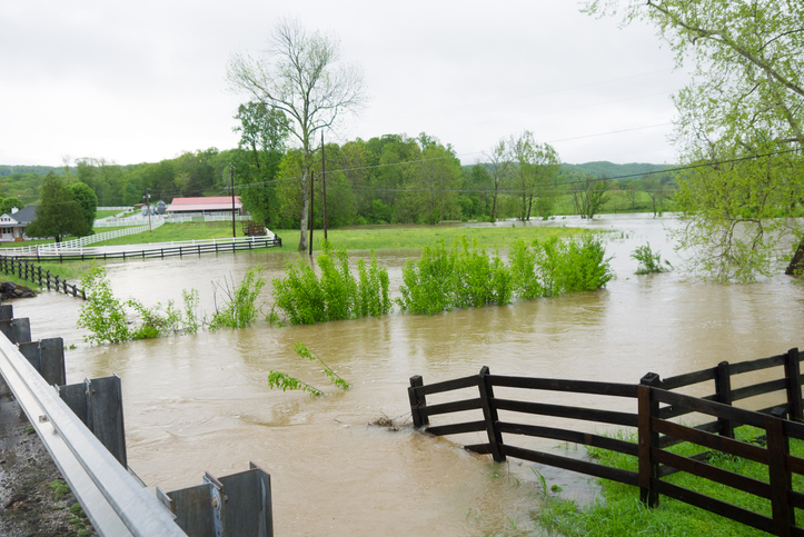 Flood damaged farm in Tennessee